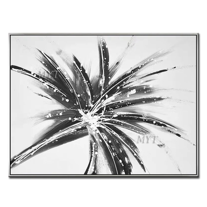 

Like A Flower Blooming Black 100% Handpainted High Quality Wall Art Home Decor Picture Modern Oil Painting On Canvas Frameless