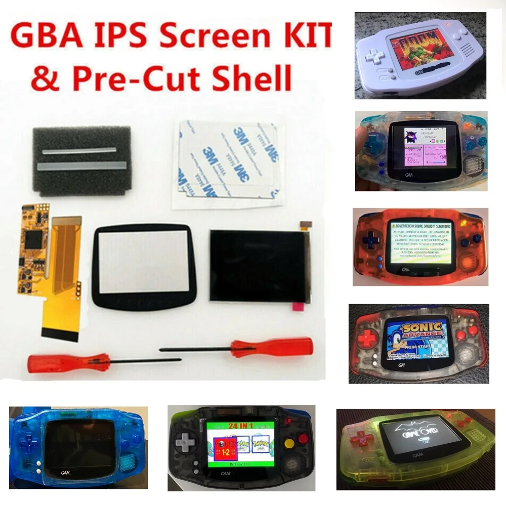 V2 IPS задняя подсветка комплекты ЖК экранов 10 уровней яркости для Gameboy Advance консоль