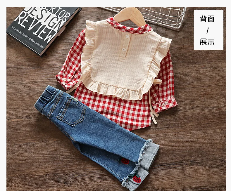 New Girls'Spring Clothes 2021 Leisure Fashion Two-piece Blouse for Children in Spring and Autumn | Детская одежда и обувь