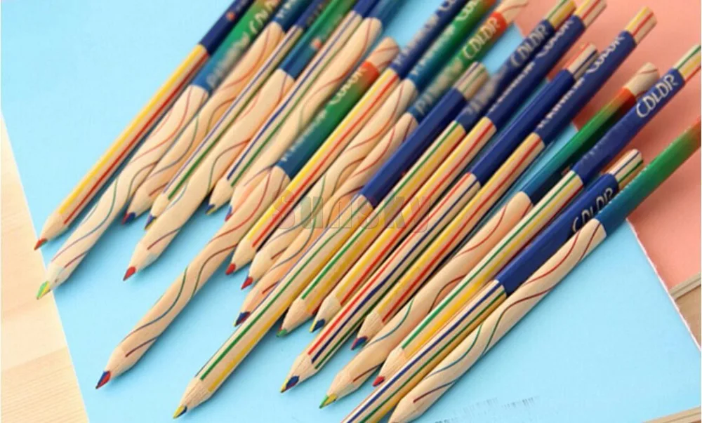 10pc/set Magic color camouflage Coloured Pencil Set 4 in 1 Rainbow pencil Art Supplies drawing supplies for children paint | Канцтовары