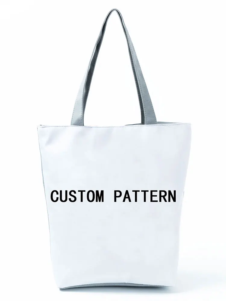 

Chic Owl Printed Storage Handbag Cartoon Cute Birds Lady Large Capacity Reusable Shopping Bag Beach Shoulder Bag Custom Pattern