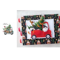 christmas pickup truck metal cutting die and stamps scrapbooking background diy decoration craft embossing