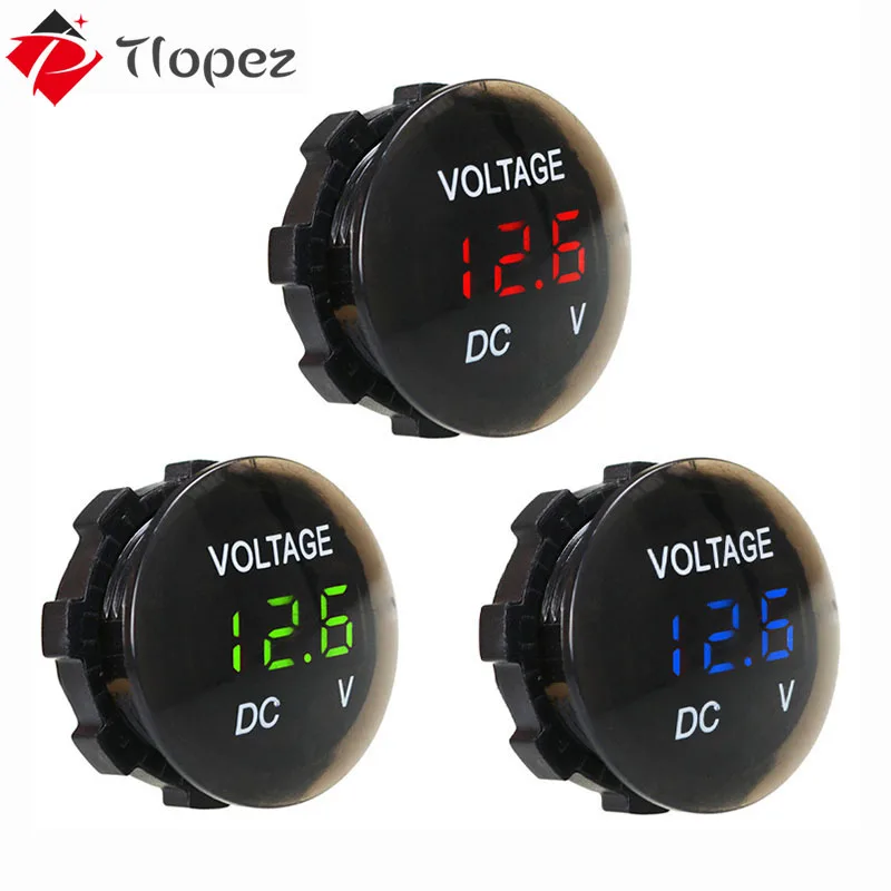 Цифровой панельный вольтметр водонепроницаемый светодиодный дисплей 12 24 В
