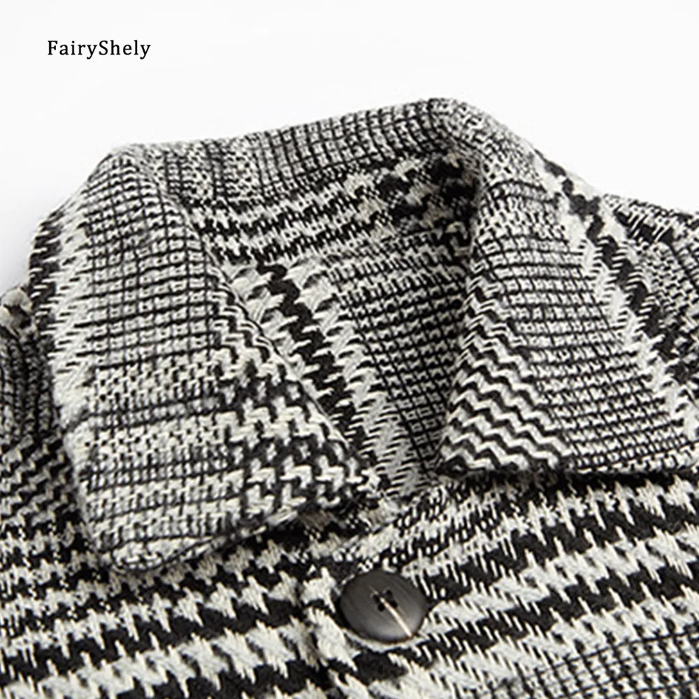 

FairyShely Korean Fashion Loose Woolen Overcoat 2021 Women Autumn Winter New Plus Size Female Pocket Casual Coat Office Lady 2XL
