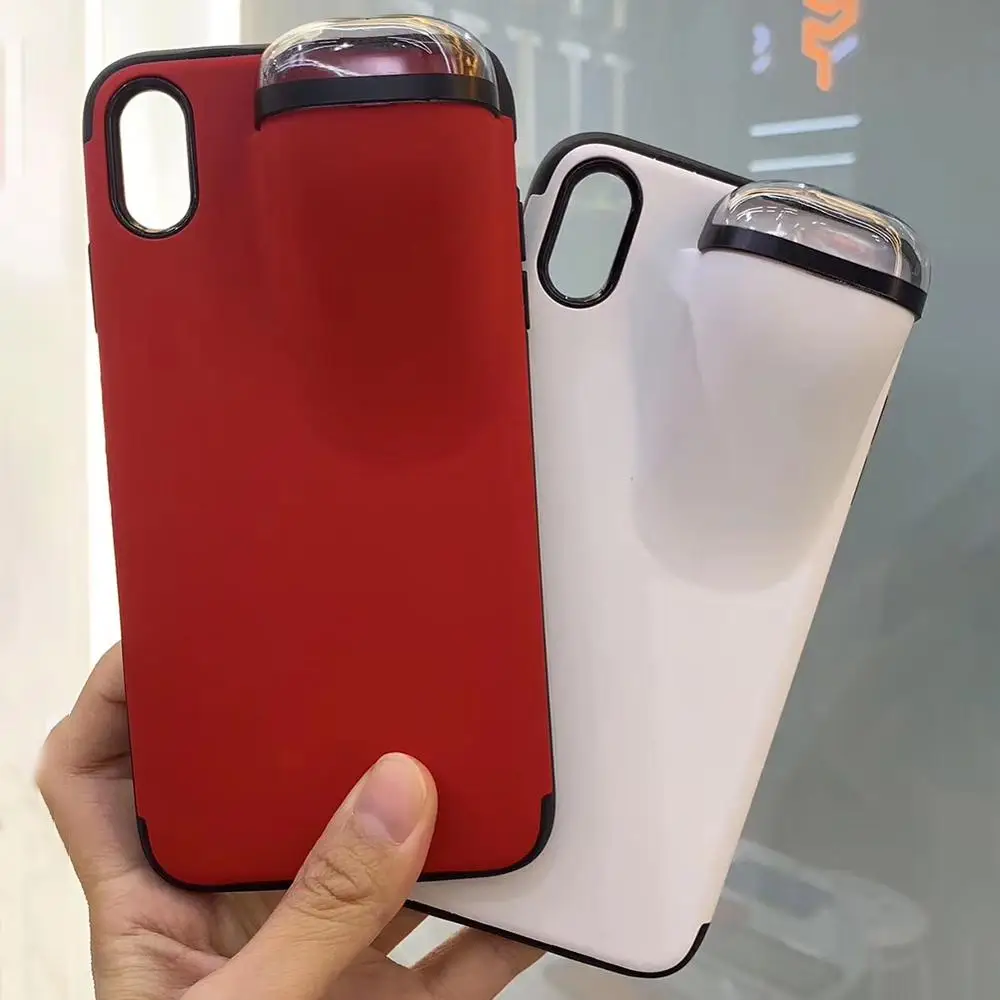 2 в 1 чехол для телефона Airpods iPhone 11 Pro Max Xs XR 8 7 Plus силиконовый держатель AirPods крышка