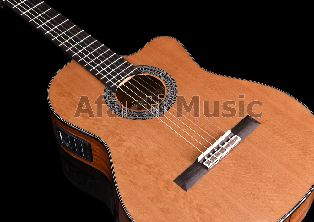 Afanti музыка 39 дюймов Spruce& Sapele Классическая гитара с эквалайзером(ACL-2045
