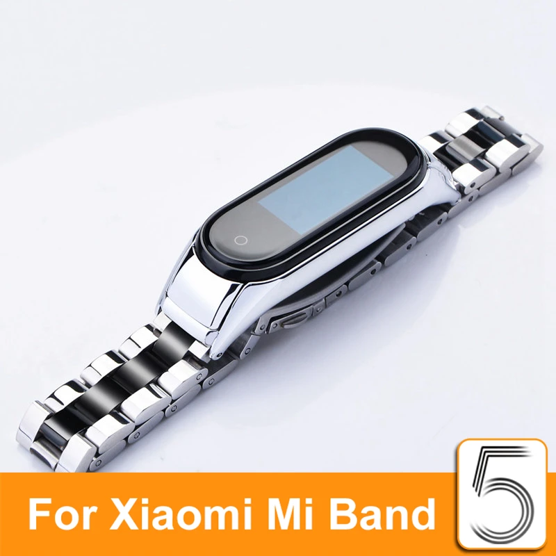 

Metal Stainless Steel Strap For Xiaomi Mi Band 5 Bracelet Straps Mi Band 5 Leather/Metals Protector Miband 5 Wrist Strap Mi5