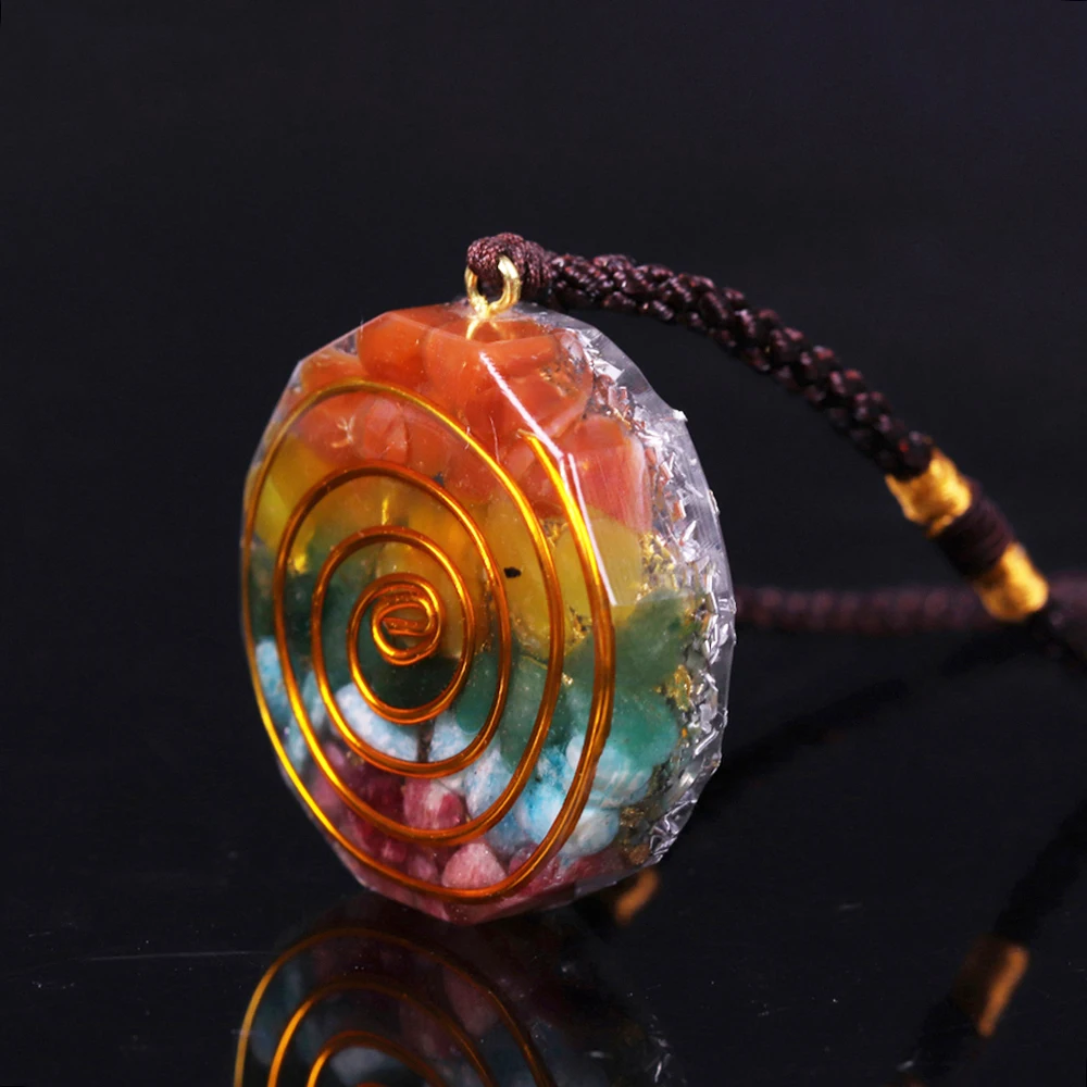 Чакра Orgone ожерелье с подвеской энергетические кристаллы сверкающие камни