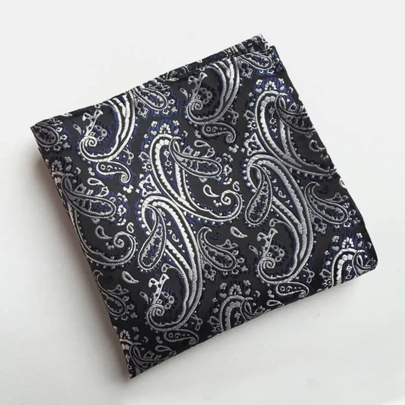 F089 Paisley Мужской Шелковый платок тканый узор в горошек Пейсли мужской деловой Повседневный квадратный Карманный платок свадебные Hankies F80-100 - Цвет: F089 Paisley
