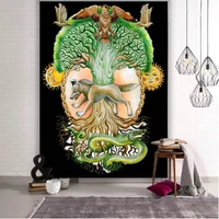 pagan rune art tapestry mysterious viking meditation psychedelic hanging tapestry home hippie decoration yoga magic beach mat