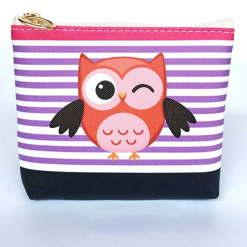 New Cute Flamingos Ethnic Style Grils Coin Purse Children PU Leather Zip Change Purse Women Wallet Animal Key Card Bag Kids Gift
