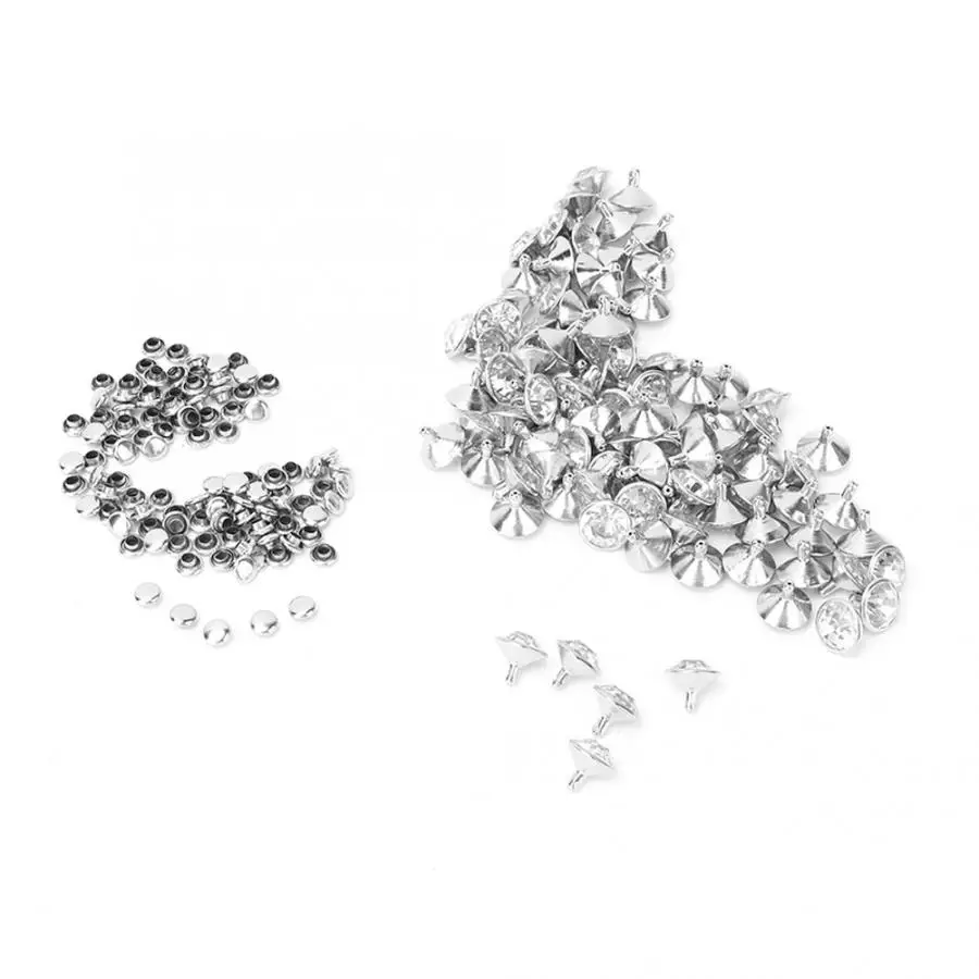 100 шт. заклепки 12 мм с инкрустацией стразами|Заклепки для одежды| |