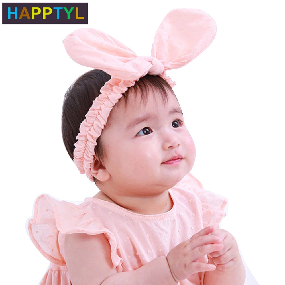 

HAPPTYL 1Pcs Baby Cotton Elastic Knotted Headbands Baby Head Wraps Baby Headbands Rabbit Ear
