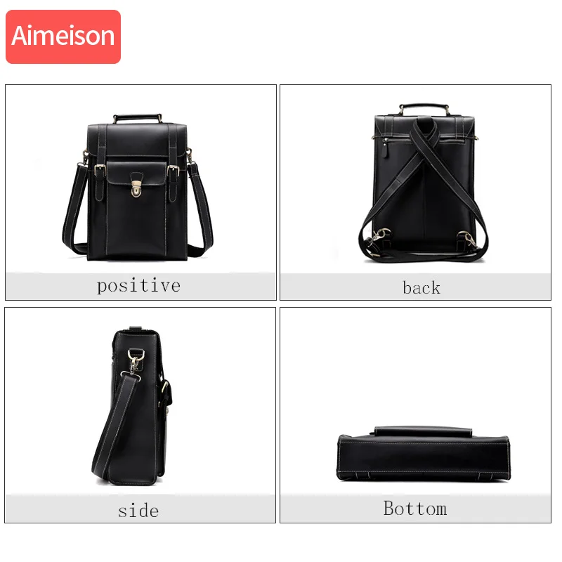 Aimeison Genuine Leather real leather laptop bag business Cowhide Men Crossbody Bag Men's Travel briefcase | Багаж и сумки