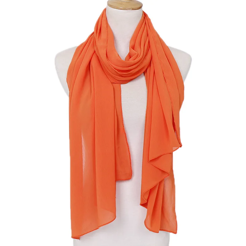 25 Colors Women Soft Long Scarf Muslim Hijab Shawl Wrap Chiffon Islamic Turban Headscarf Bandanas Ramadan Large Scarves 180*75cm
