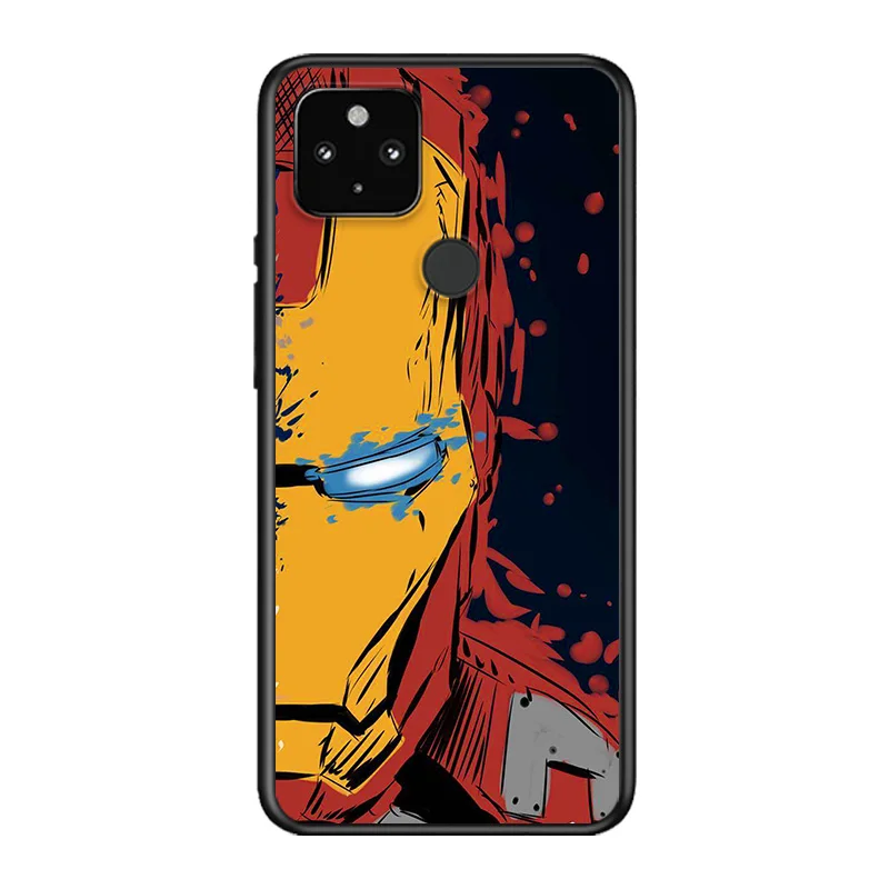 

Marvel Super Men Hero Iron Groot Spider Soft TPU Silicone Black Cover For Google Pixel 5 4A 5G 4 XL Phone Case