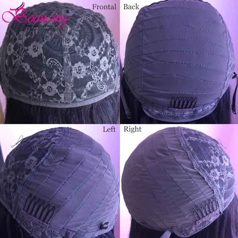 Полностью волнистые парики прямые бразильские волосы Remy с челкой натуральные