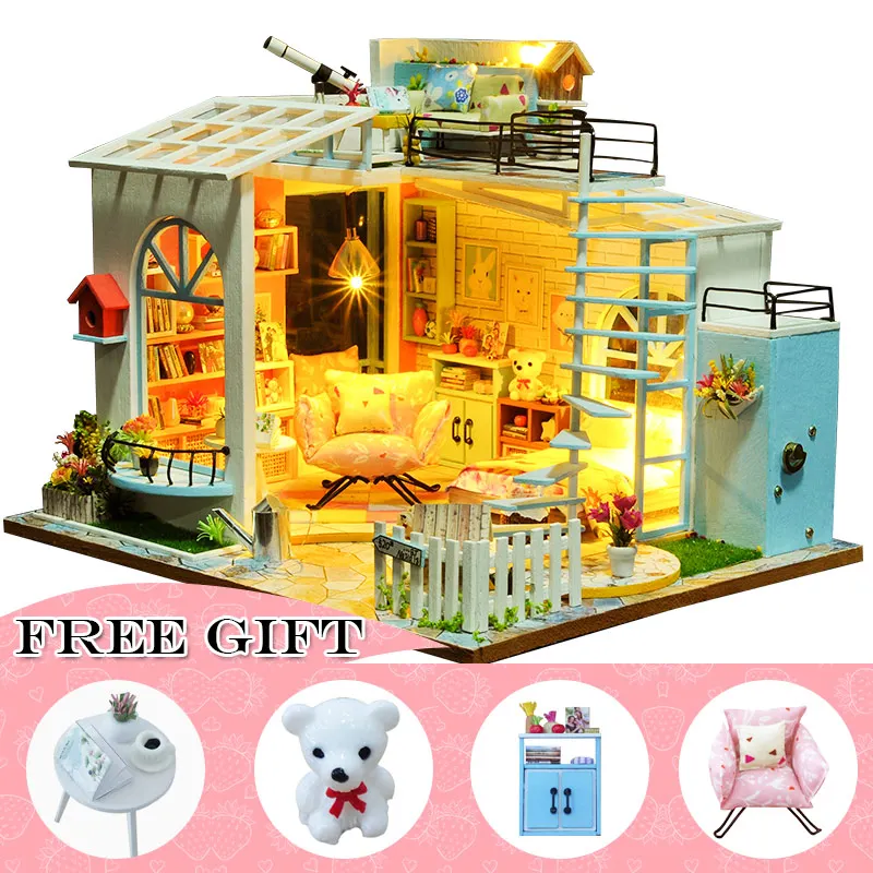 Cutebee Каса Кукольный дом миниатюрная мебель кукольный домик DIY Миниатюрные домики комната коробка театральные игрушки для детей Каса кукольный домик S02A - Цвет: M20A