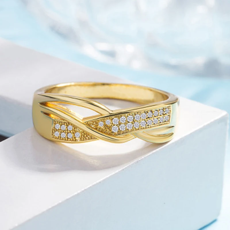 1 шт. темпераментное роскошное Оригинальное плетеное кольцо со стразами для