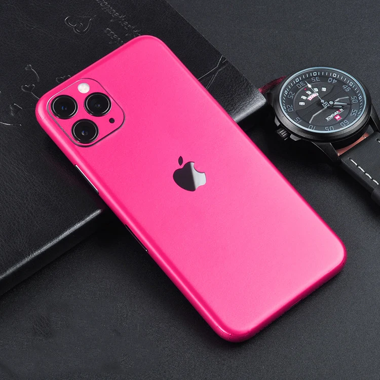 Красная фиолетовая Лазерная Зеленая задняя пленка для Apple IPhone 11 Pro Max 11 Pro алюминиевая матовая против царапин ультратонкая конструкция - Цвет: Розовый