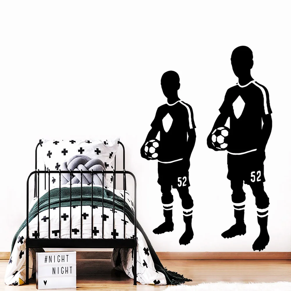 Виниловые обои с изображением футбольного мальчика рулон мебели декоративные