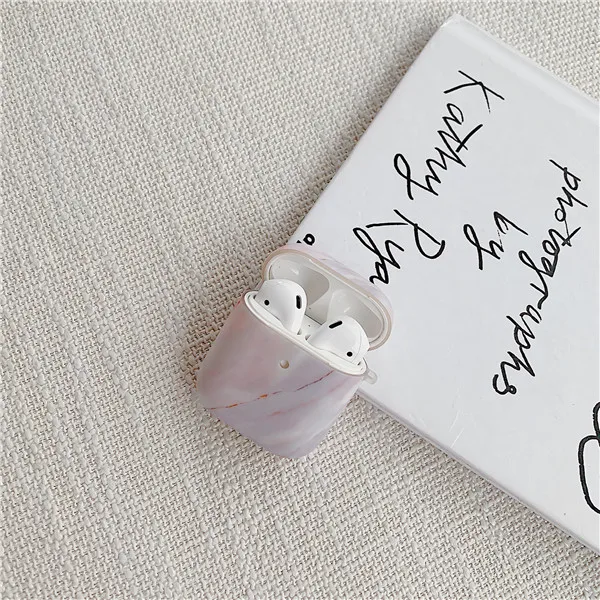 Мраморный цветочный чехол для Airpods 1 2 Bluetooth наушники чехол для зарядки защитные чехлы аксессуары для кожи для Apple Air Pods чехол для на аирподс 2 1 - Цвет: 4