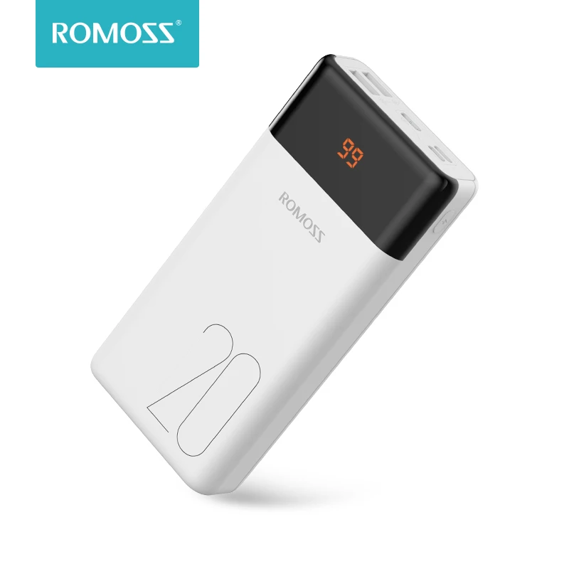 20000 мАч ROMOSS LT20 мини внешний аккумулятор, двойной USB внешний аккумулятор, светодиодный дисплей, быстрое портативное зарядное устройство для телефонов, планшетов, Xiaomi