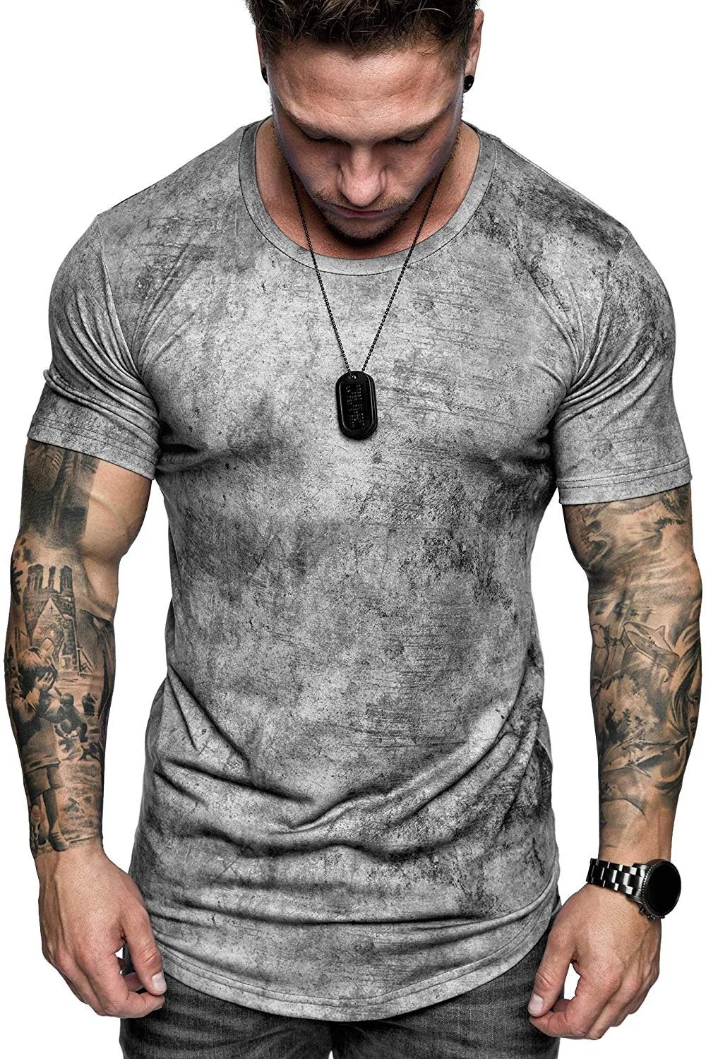 

New Monochrome 3D T-Shirt Men's Casual Top Men's 3D T-Shirt Summer O-Neck Shirt Large Size Streetwear