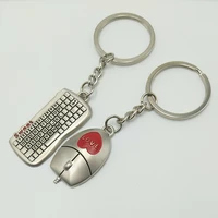 mouse keyboard couple key chain metal key ring pendant creative key chain computer business promotion small gifts