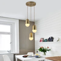 modern and simple copper single head chandelier personality restaurant bar studio office decoration lighting brass lamps