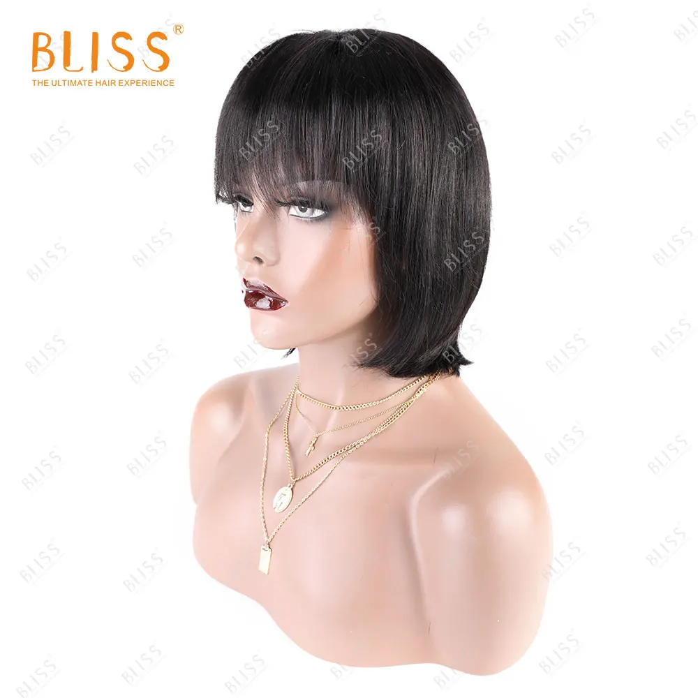 Парики из натуральных волос Bliss 100% женские короткие парики бразильские