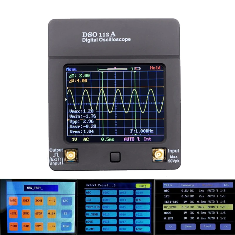 Цифровой мини-осциллограф DSO112A TFT портативный USB-осциллограф с сенсорным экраном 2