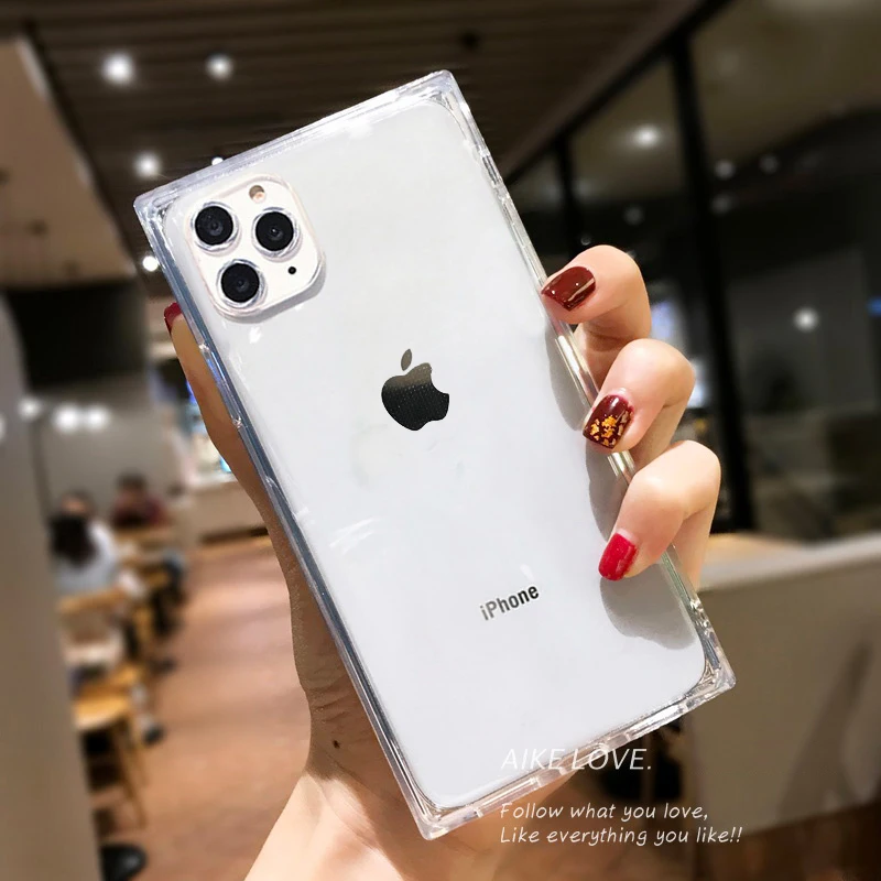 KISSCASE Прозрачный квадратный чехол для телефона iPhone 11 Pro XR XS MAX X 7 8 Plus мягкие чехлы из