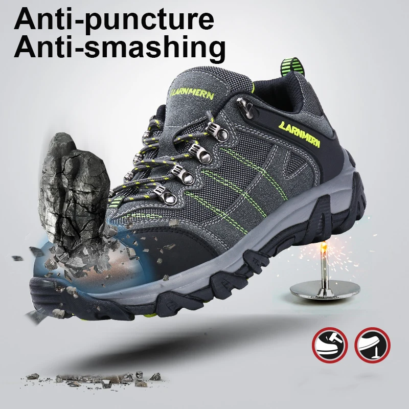 Защитные ботинки LARNMERN для улицы обувь противоударный стальной носок рабочая