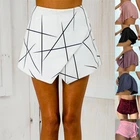Шорты женские с геометрическим узором, летние офисные пикантные винтажные короткие брюки