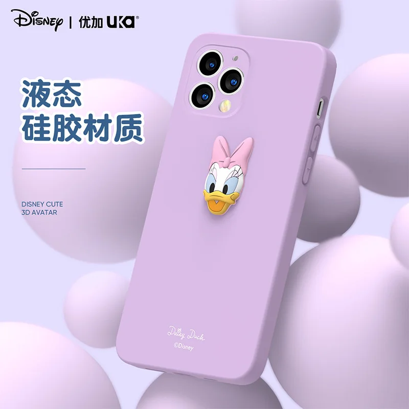 Disney-funda de silicona l&iacute;quida para Apple 12Max, carcasa blanda, nueva-1