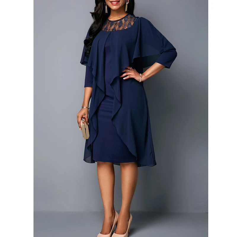 OTEN женское платье элегантные вечерние из кусков одноцветные с дырочками тонкое