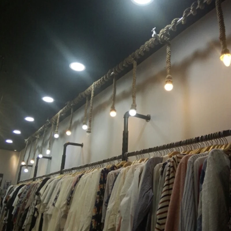 Винтажная веревка подвесные светильники лампа для лофта креативная личность