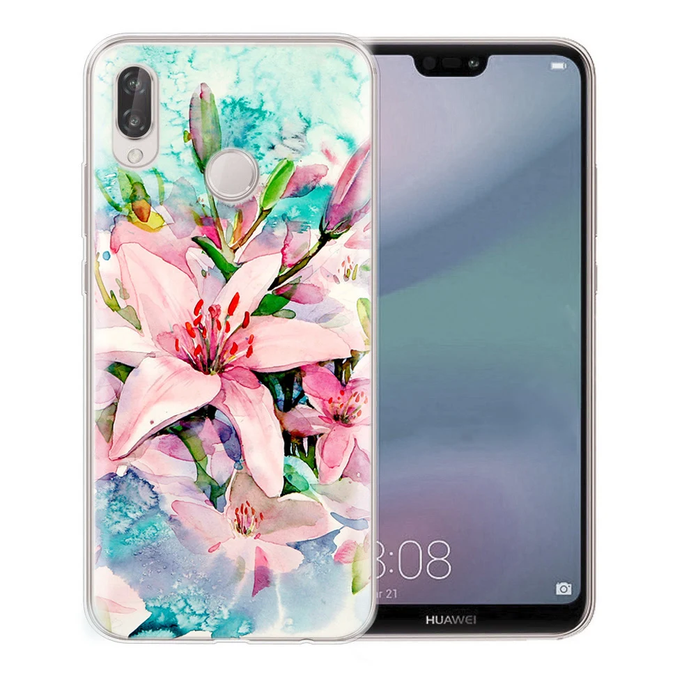 Чехол для huawei Honor 7A 8A 8X 8C 9 10 Коврики 20 P9 P10 lite/P8 Lite Y5 II Nova 3 мягкие Краски ТПУ цветок
