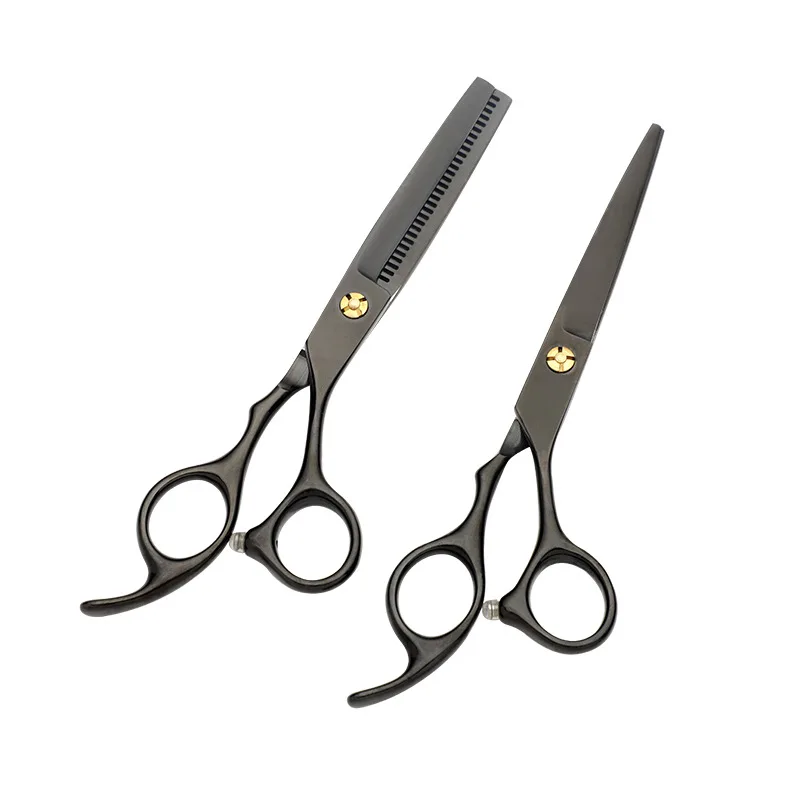 Professional 1 Pcs Portable Black Hair Scissors Thinning Barber Cutting Hair Shears Scissor Tools Hairdressing Scissors Tool