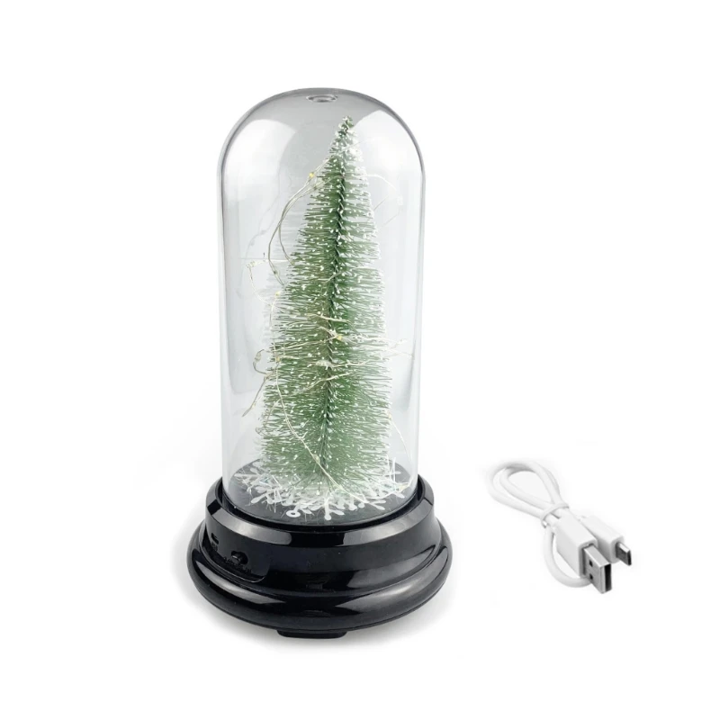 

Christmas Colorful Glowing Snow Pine Trees with Usb Cable Mini Christmas Trees