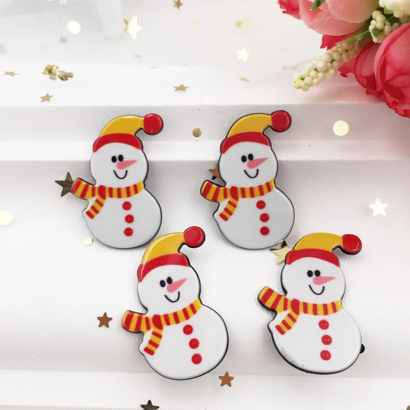 Милая Красочная рождественская шапка Снеговик плоская задняя акриловая