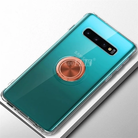 Для samsung Galaxy S10 Lite чехол мягкий ультра тонкий прозрачный держатель кольцо автомобильный Магнитный чехол для телефона для samsung Galaxy S10E S10 Plus S10 - Цвет: Розовый