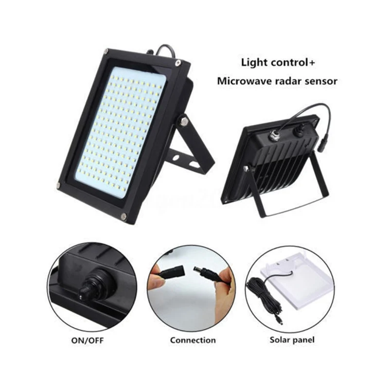 150 светодиодный солнечный прожектор с датчиком движения Активированный открытый