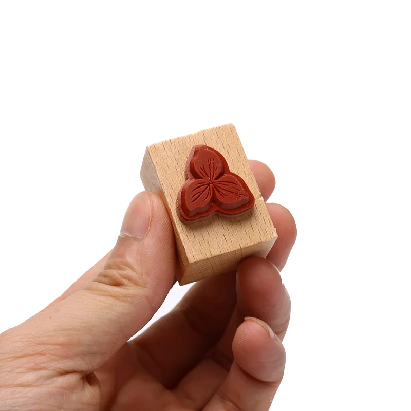 Винтажный деревянный штамп с растениями и цветами сделай сам украшение альбом