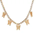 Модные ювелирные изделия ожерелье с подвеской-бабочкой женские готические эффектные кристаллы ожерелье с подвеской ожерелье женский подарок