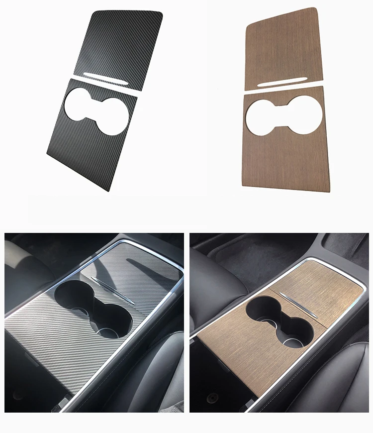 

TEY Model3 Car Central Control Panel Protective Carbon fiber For Tesla Model Y 2021 Accessories Carbon Fiber Bright Black ABS