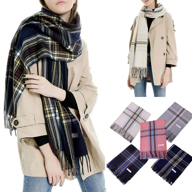 Зима 2019 женская модная дизайнерская теплая шаль длинные кашемировые шарфы