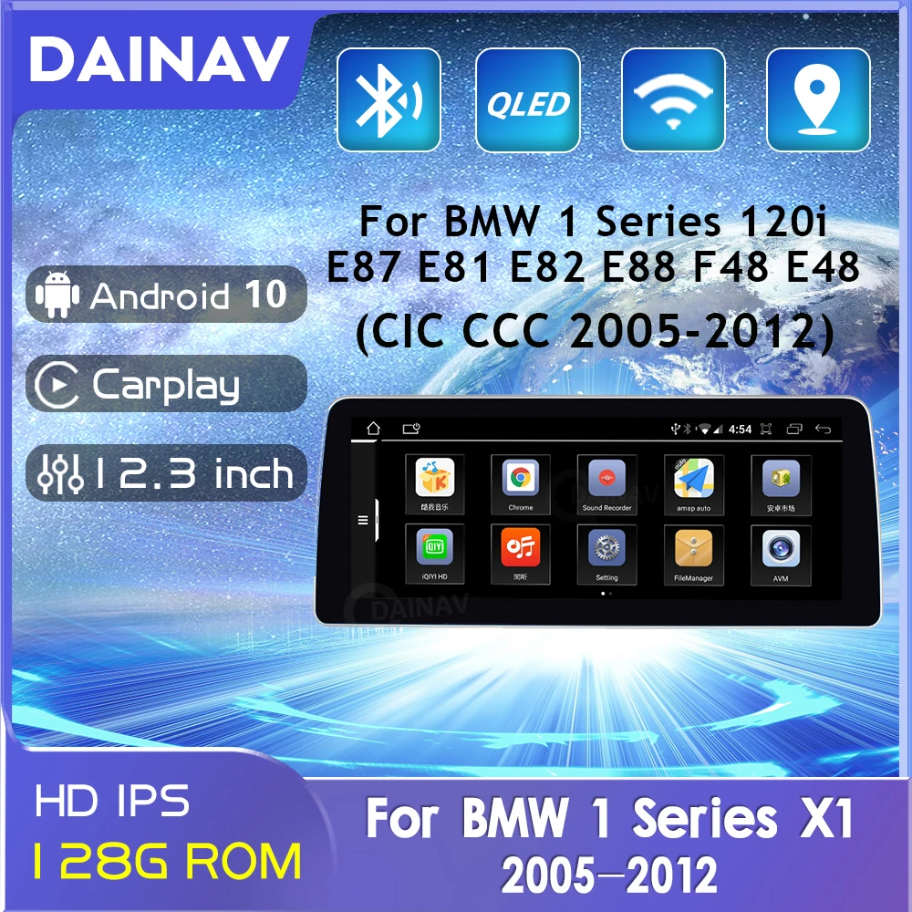 

12.3 inch Car Radio Android For BMW 1 Series 120i E87 E81 E82 E88 F48 E48 CCC CIC 2005-2012 GPS Navigation Car Stereo Player