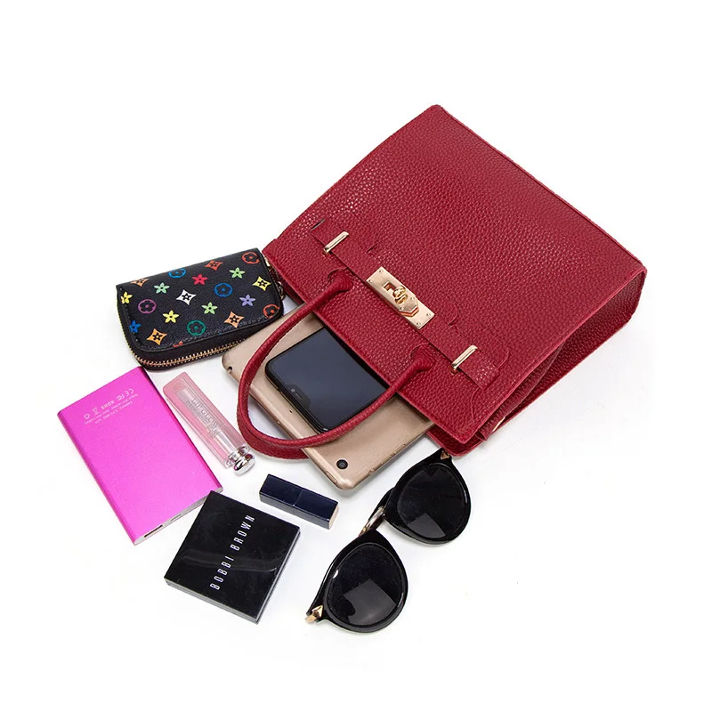 Модные женские сумки однотонные личи линии искусственная кожа женская сумка